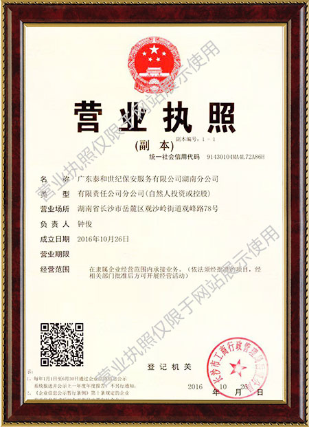 广东泰和世纪保安服务有限公司湖南分公司,广东常规人力保安服务,高端人防服务,商务特保哪里好